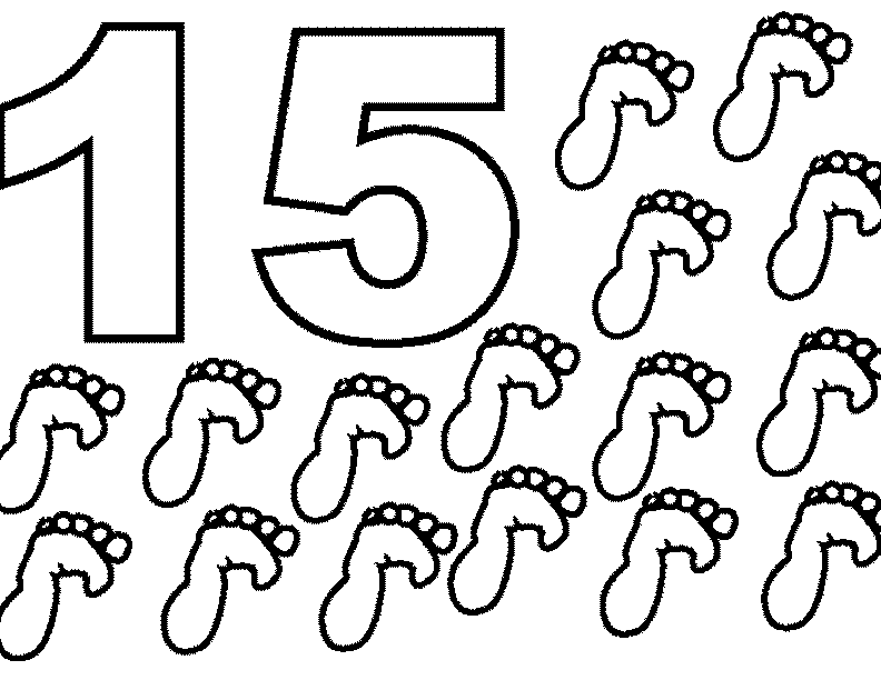 792x612 Number 15 Coloring Page