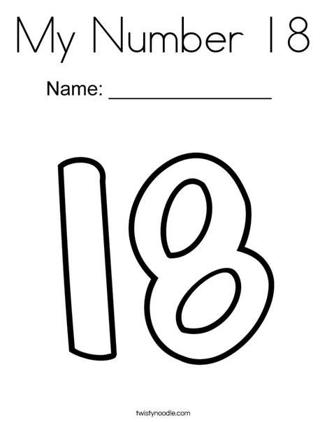 468x605 My Number 18 Coloring Page