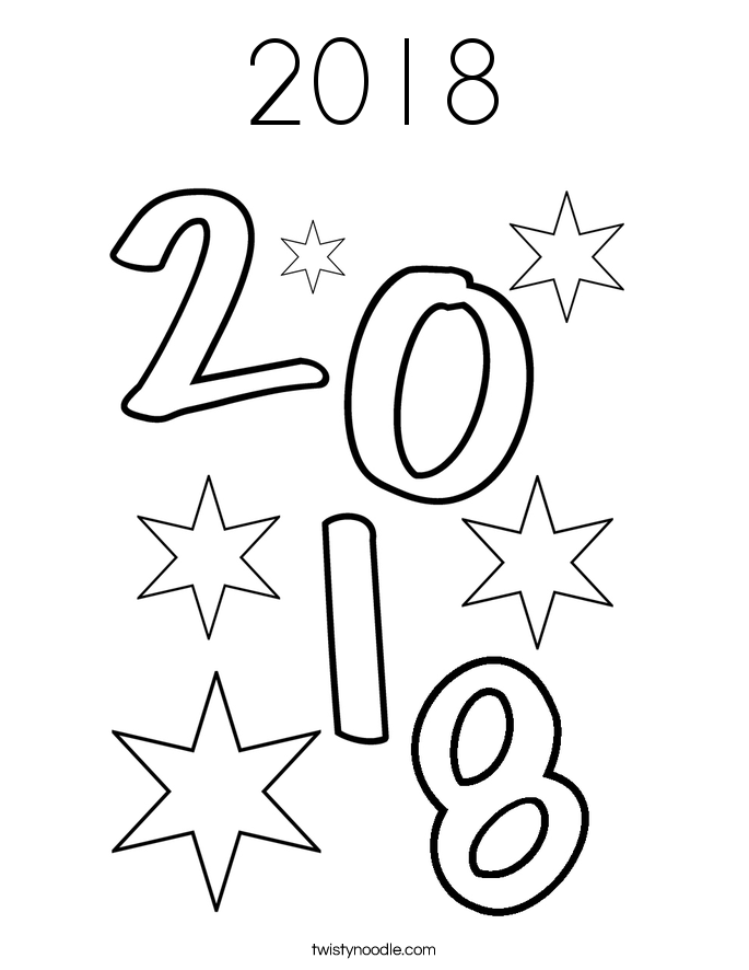 685x886 2018 Coloring Page