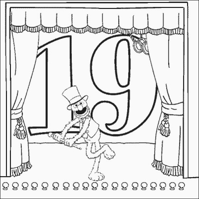 400x400 Number 19 Coloring Page