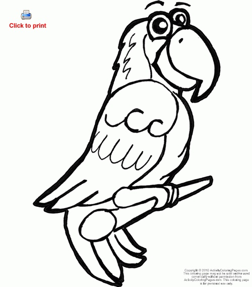 500x570 Parrot Coloring Page (9 Images)