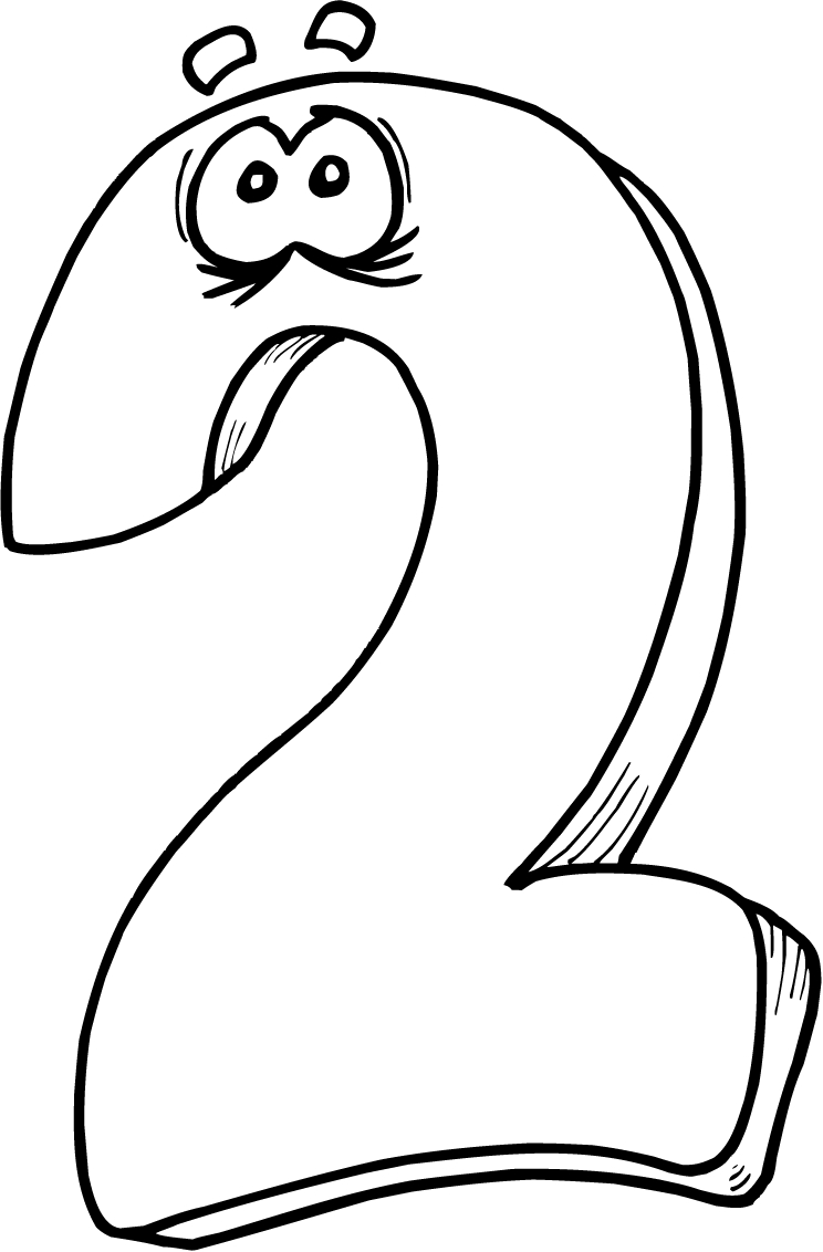 744x1132 Number 2 Coloring Page