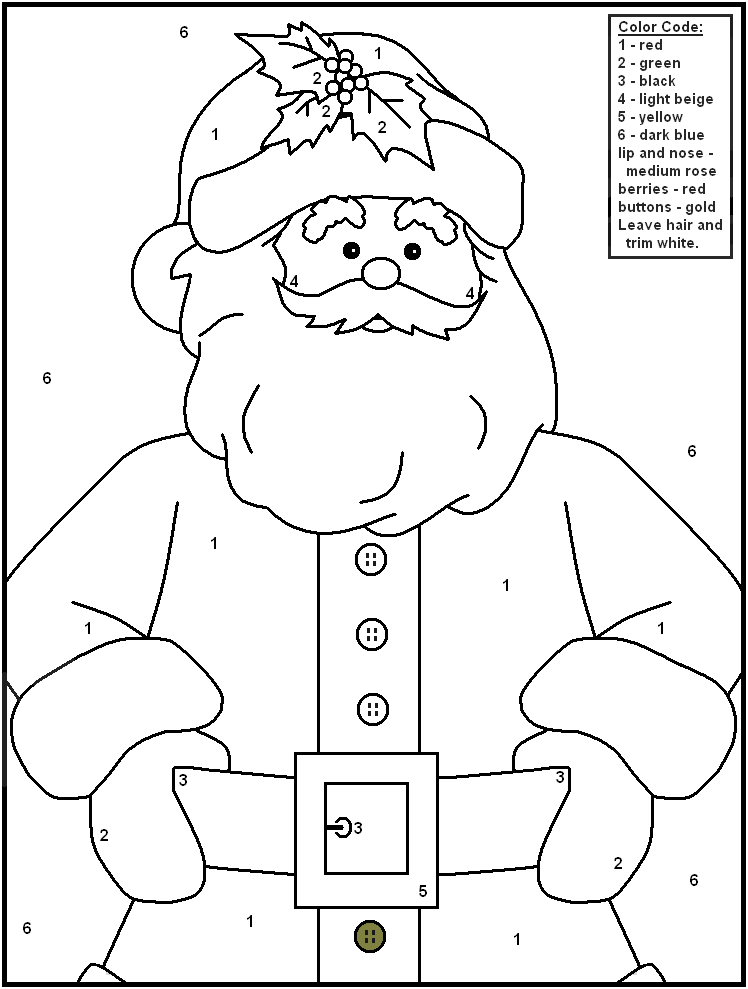 748x989 Christmas Color By Number Coloring Pages