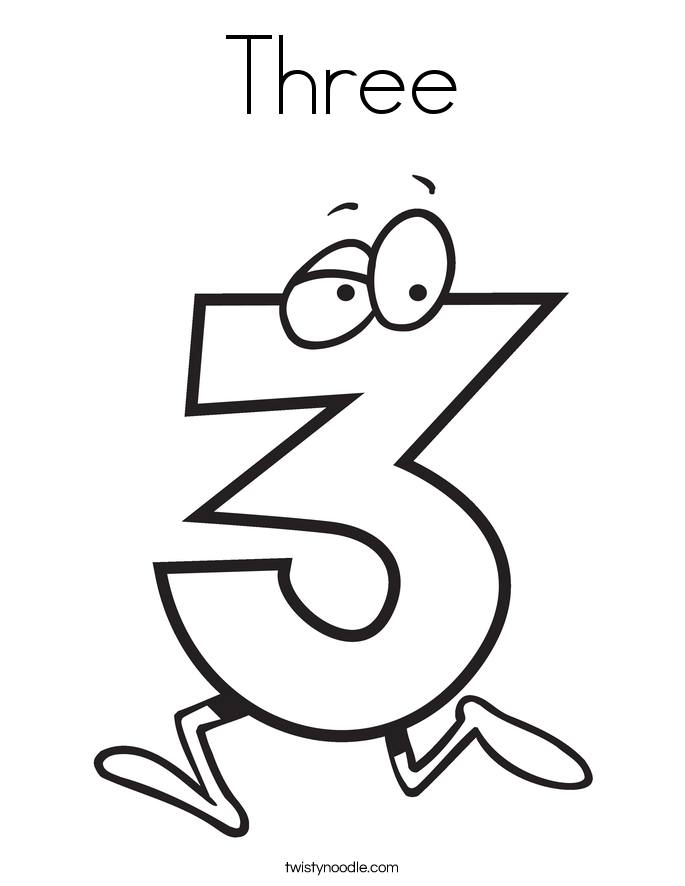 685x886 Number 3 Coloring Page