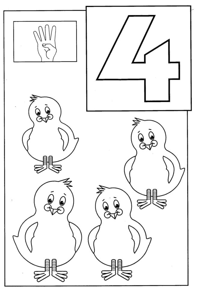 658x960 Number 4 Coloring Page Educational Number Four Coloring Pages Free