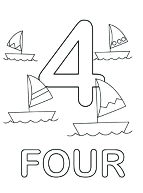 600x807 Number 4 Coloring Page Stunning Number 4 Coloring Page For Your