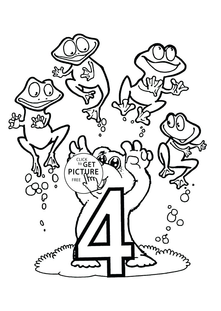 736x1034 Number 4 Says Four Coloring Page Free Printable Coloring Pages