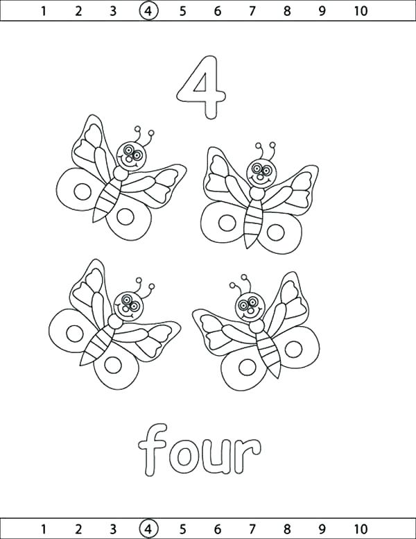 600x777 Number 4 Coloring Pages Impair.co