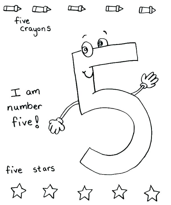 600x717 Coloring Pages Numbers 1 Coloring Page Number 5 Five Coloring Page