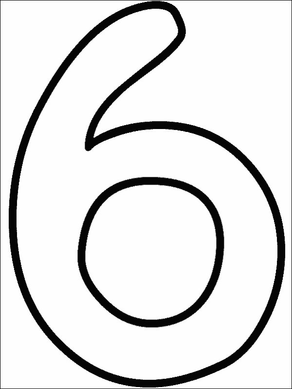 600x799 Number 6 Coloring Page