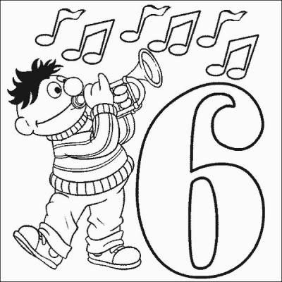 400x400 Ernie Number 6 Coloring Pages Printfree