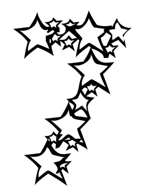 630x810 Printable Number Seven (Star) Coloring Page