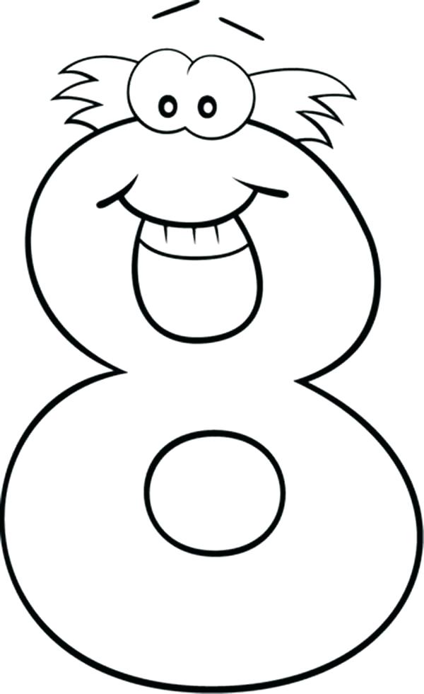 600x981 Number 8 Coloring Page Number 8 Coloring Page Smiling Number 8