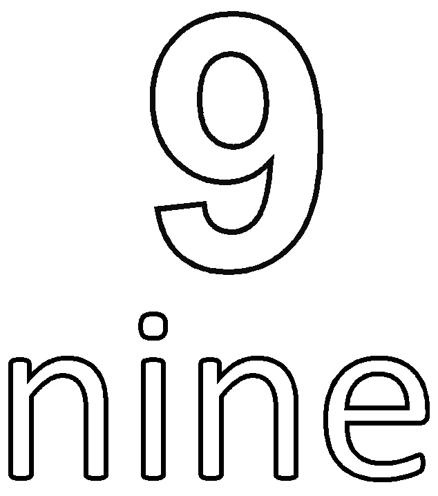 634x718 Number 9 Coloring Page