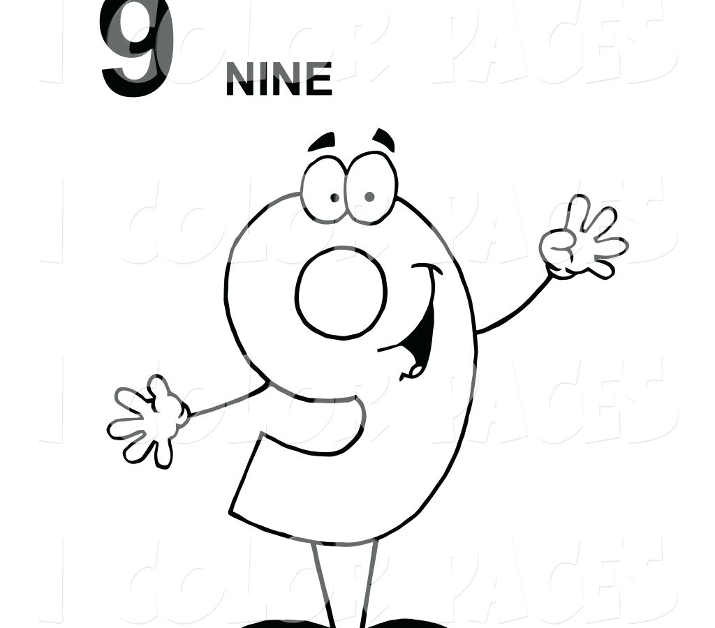 1024x900 Number 9 Coloring Page