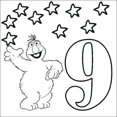 400x400 Number 9 Coloring Page Number Coloring Page Coloring Numbers