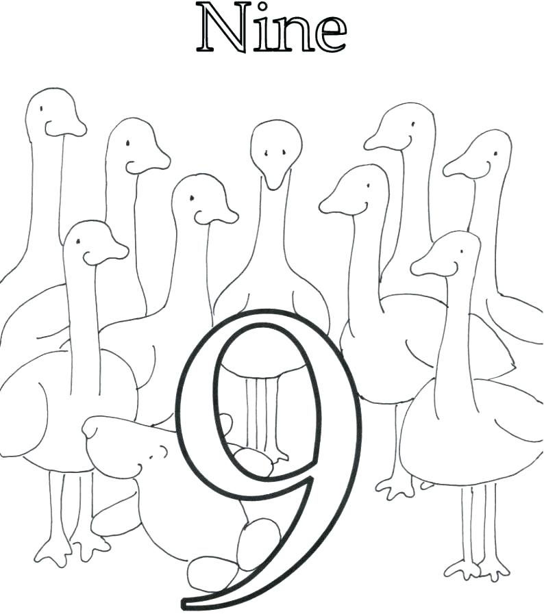 794x900 Coloring Pages Number 9 Number Coloring Page Coloring Numbers