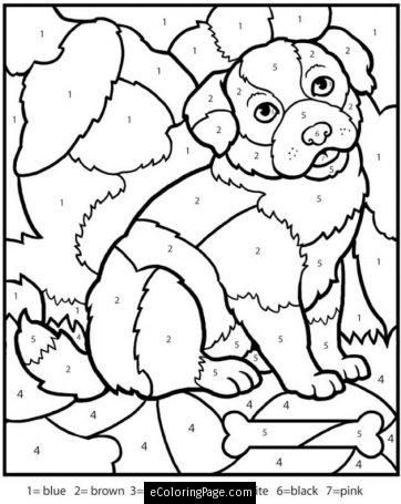 362x455 Color By Number Dog Coloring Pages Bgcentrum