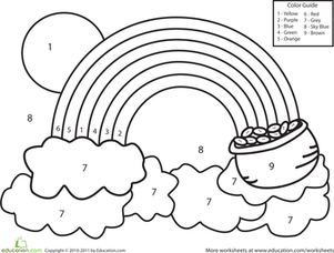 301x228 Color By Number Rainbow Worksheet