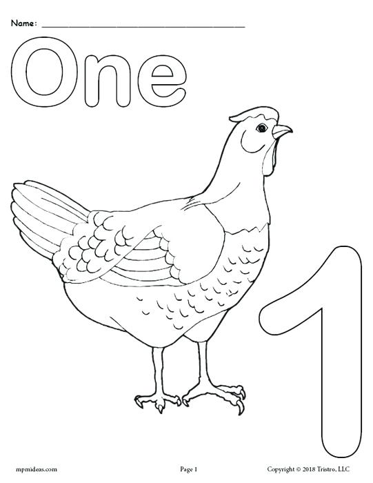 541x700 Free Printable Animal Number Coloring Pages Numbers 1 Number One