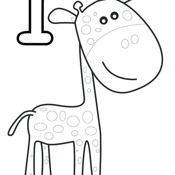599x600 Number One Coloring Page One Tall Giraffe Help Your Practice