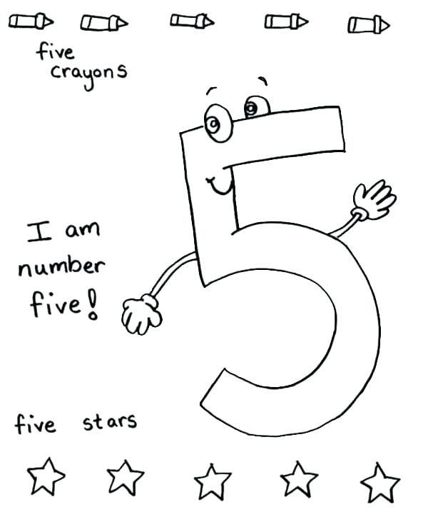600x717 Number 5 Coloring Page Printable 5 Printable Pages Number 5