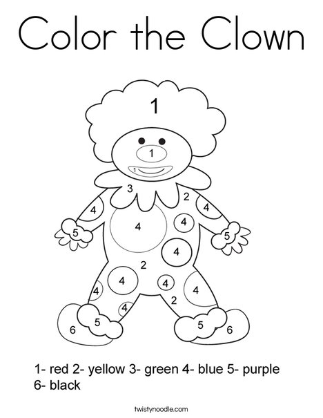468x605 Color The Clown Coloring Page