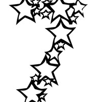 200x200 Number Seven (Star) Coloring Page