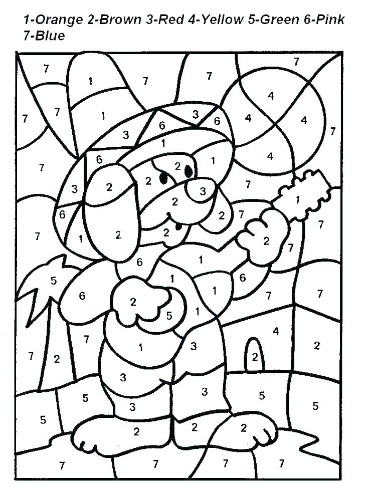 728x986 Color By Numbers Coloring Pages Color The Picture Best Color By