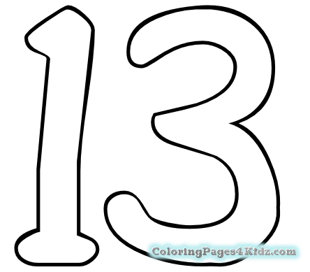 444x389 Number 13 Coloring Page Pdf Coloring Pages For Kids