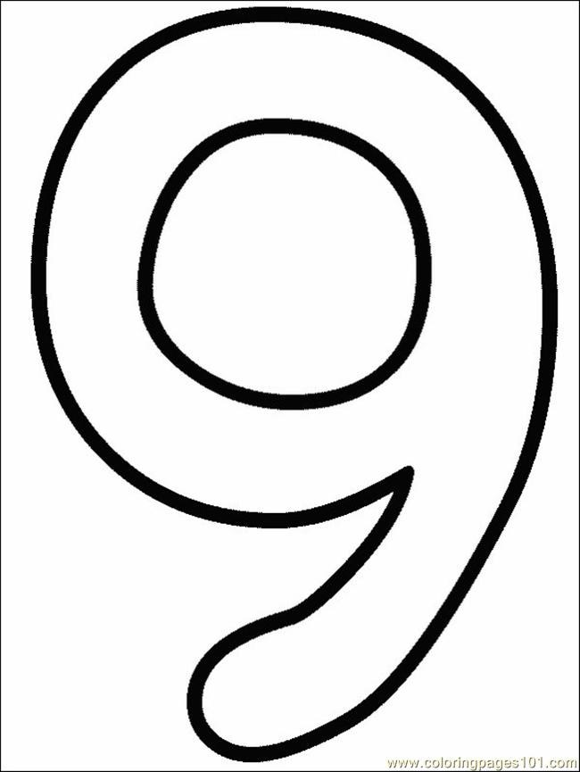 650x865 Numbers 9 Coloring Page