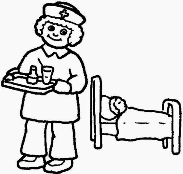 588x561 Nurse Coloring Pages Kids Doctor Day Cartoon