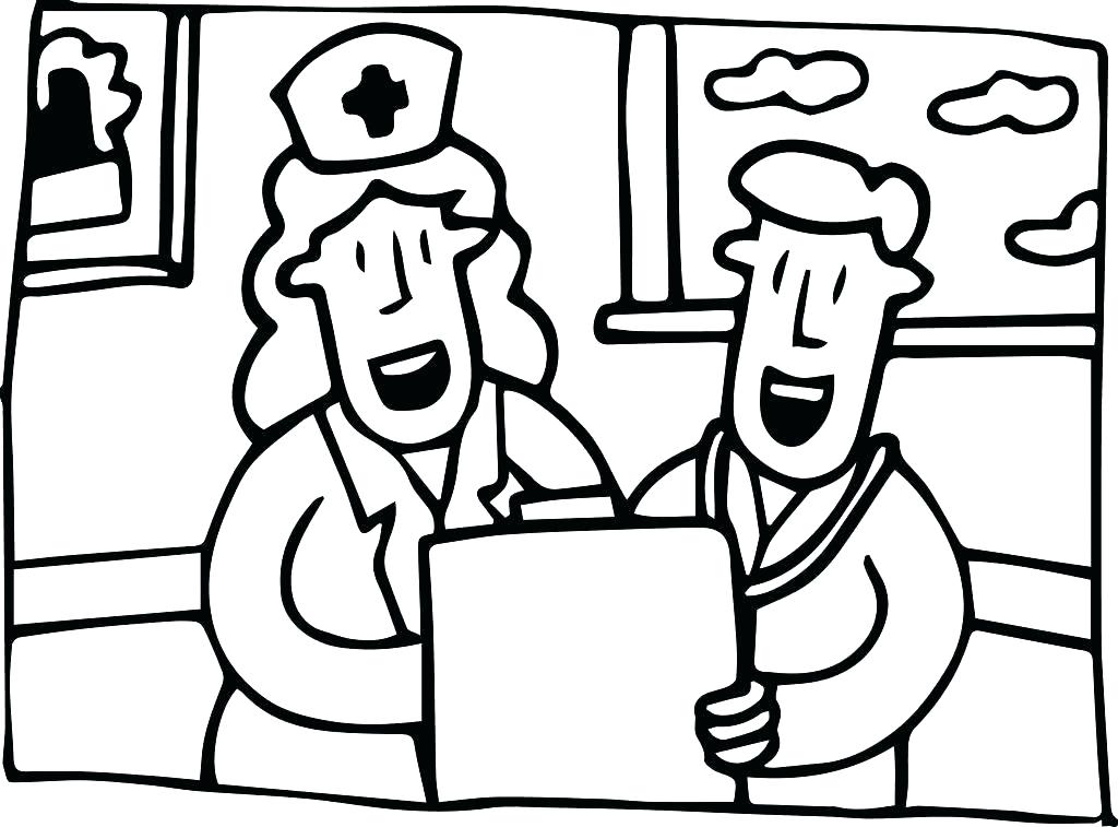 1024x757 Nurse Coloring Pages Nurse Coloring Pages New Awesome Happy Nurses