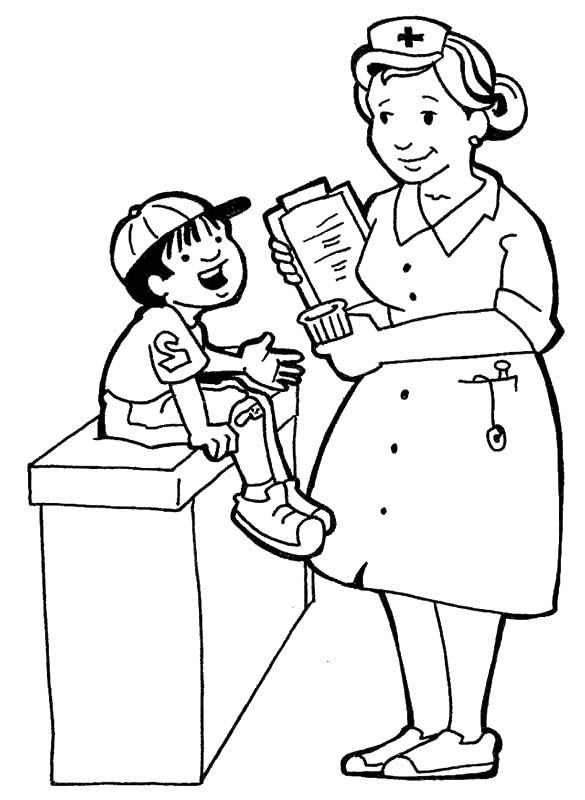 585x800 Nurses And Little Kids Coloring Pages Clinic