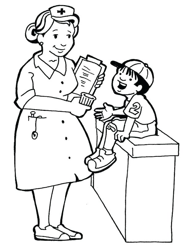 600x800 Nurse Coloring Page