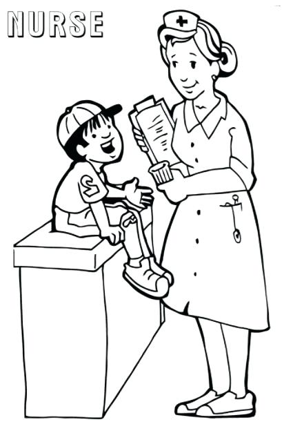425x611 Nurse Coloring Page