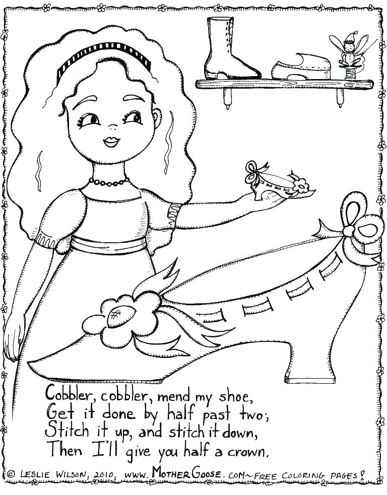 768x983 Nursery Rhyme Coloring Pages