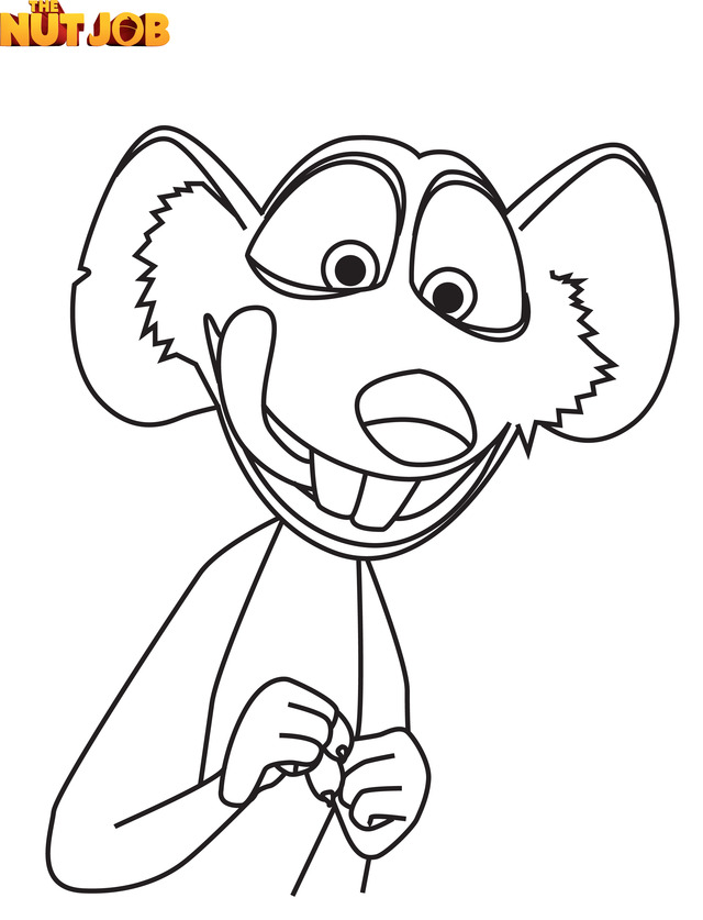 640x837 The Nut Job Coloring Page Buddy The Rat