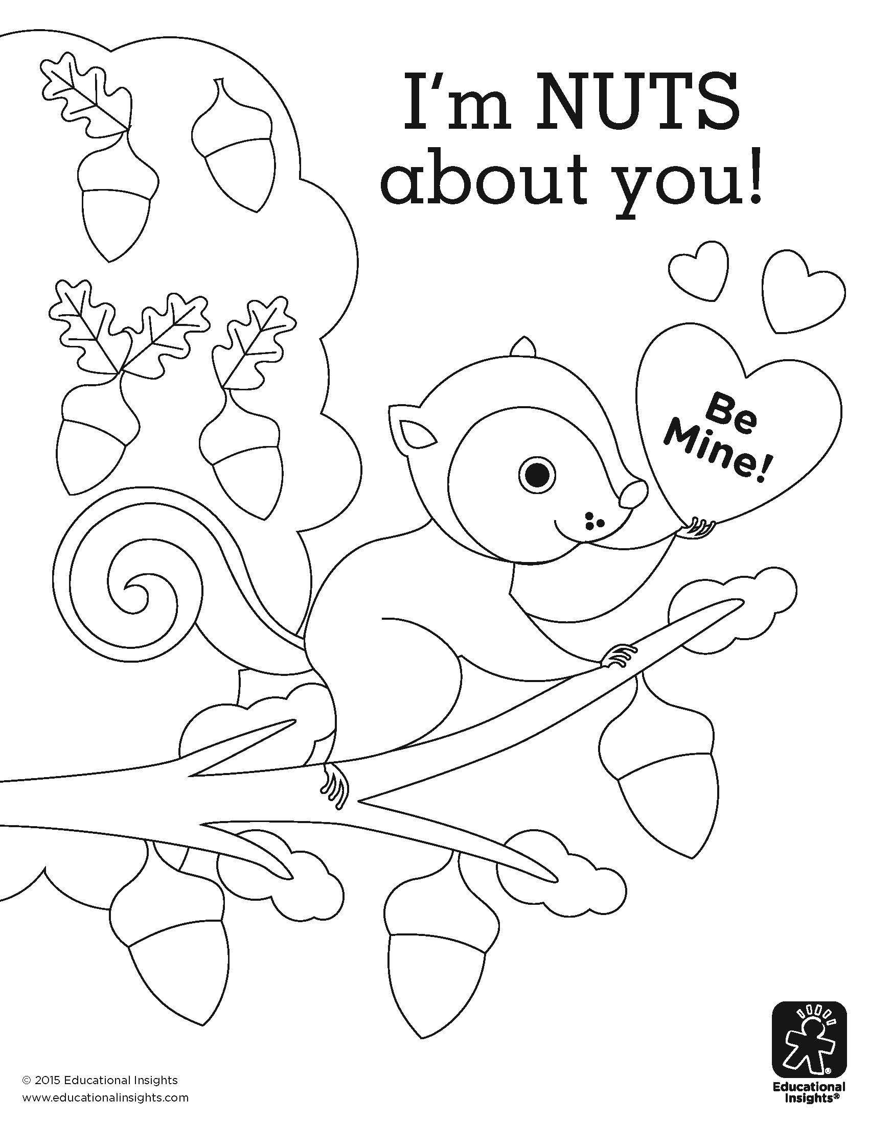 1700x2200 I'M Nuts About You! Coloring Page By Educational Insights