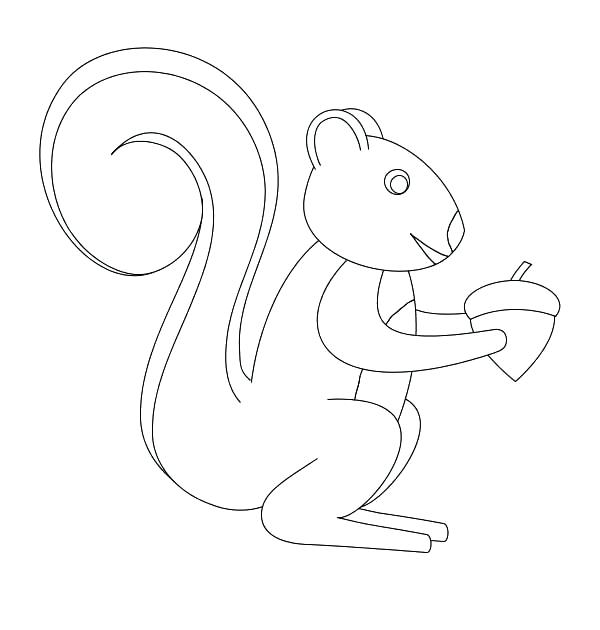 600x630 Nuts Coloring Pages How To Draw Squirrel With Oak Nut Coloring