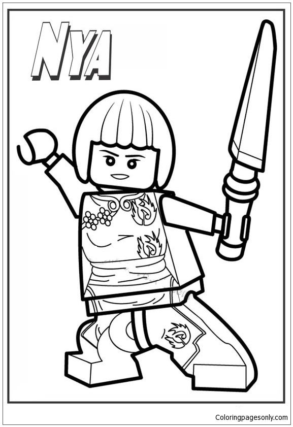 577x841 Ninjago Lego Nya Coloring Page