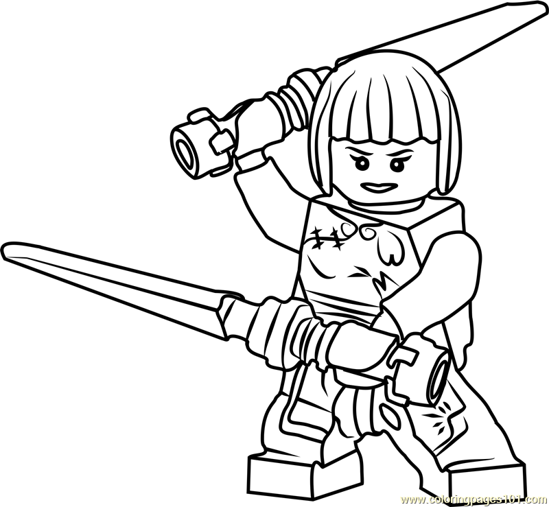 800x739 Ninjago Nya Coloring Page
