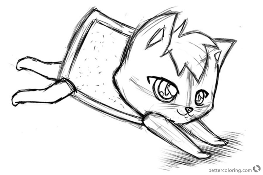900x600 Nyan Cat Coloring Pages Sketch By Alinacat923