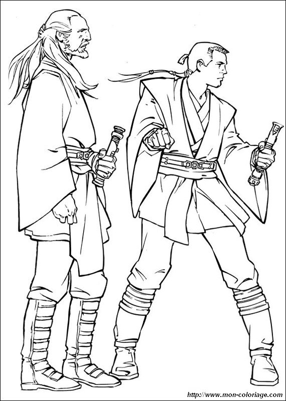 571x800 Coloring Star Wars, Page Qui Gon Jinn With Obi Wan Kenobi