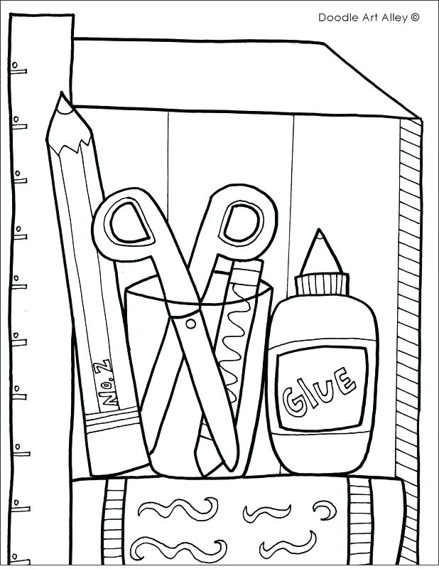 618x800 School Objects Coloring Pages Raovattoanquoc