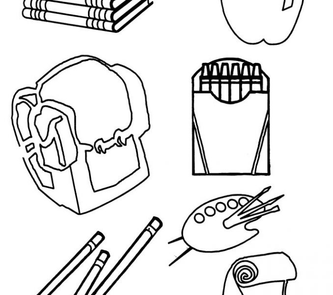 678x600 School Objects Coloring Pages School Objects Coloring Pages School