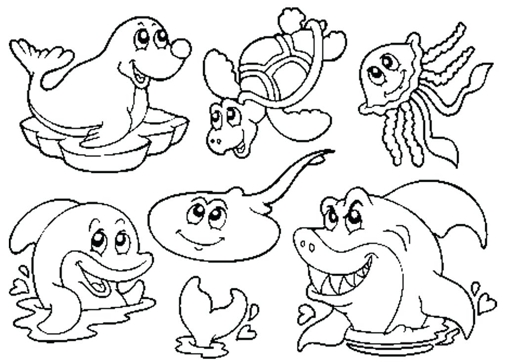 Ocean Animals Coloring Pages For Preschool