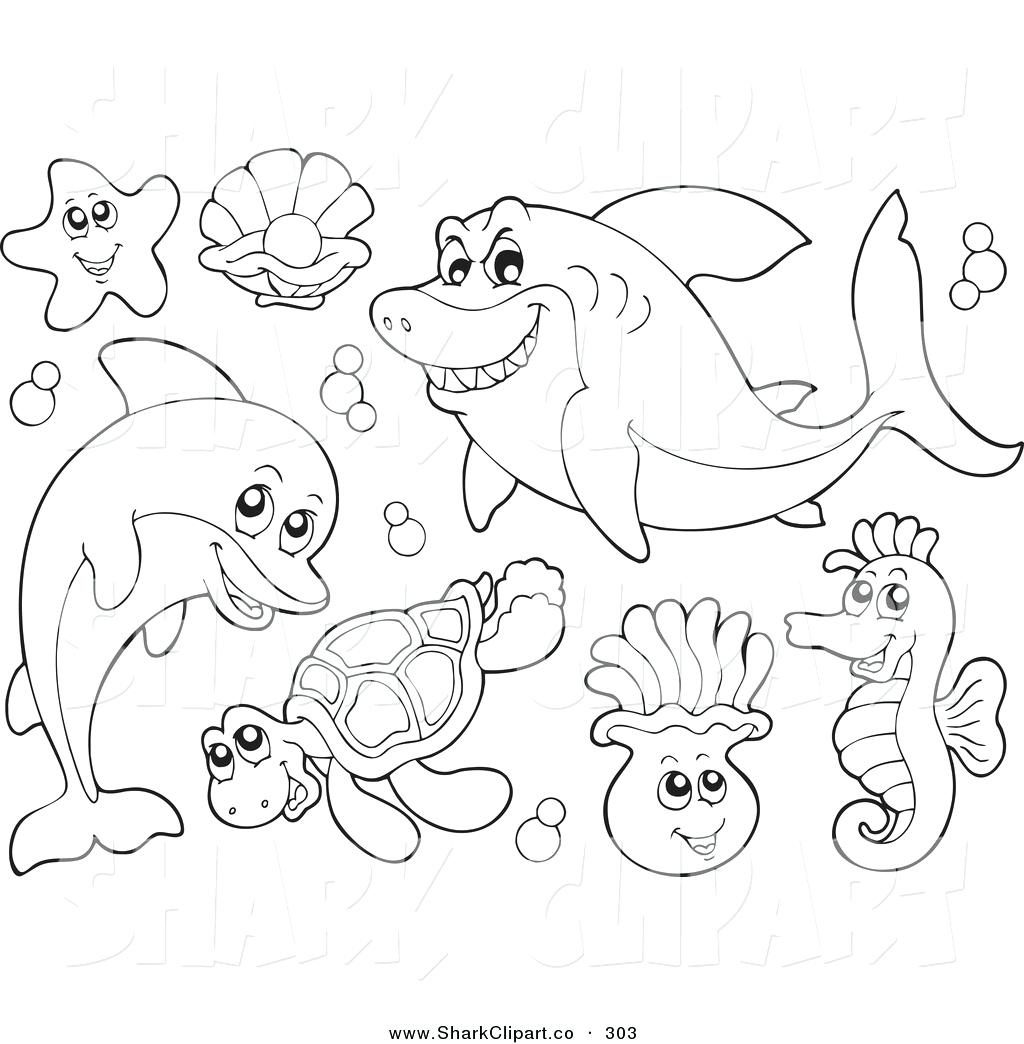 1024x1044 Coloring Pages ~ Sea Animal Coloring Pages Black And White Ocean