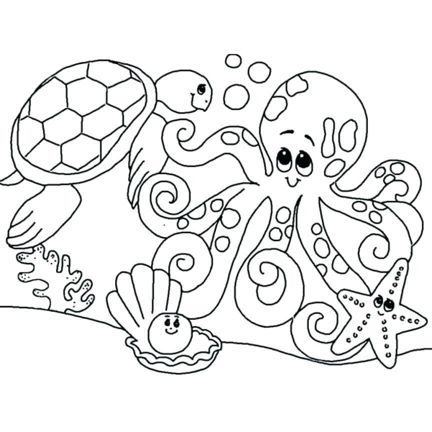 863x863 Coloring Pages Sea Animals Coloring Pages Cute Sea Animals