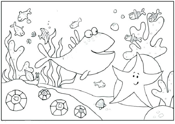 600x428 Underwater Coloring Pages Ocean Scene Coloring Page Deep Sea